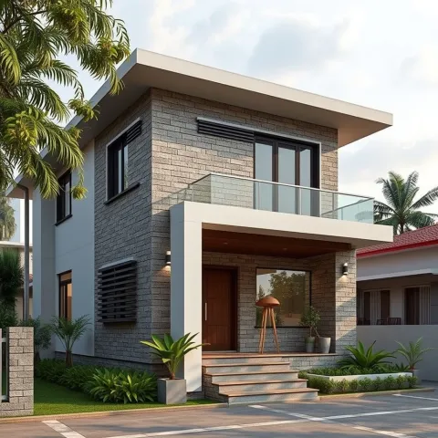 Modern Tropical-Contemporary Elevation Ideas for Nepal's Terai and Hilly Foothills