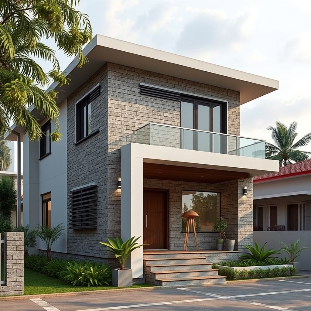 Modern Tropical-Contemporary Elevation Ideas for Nepal's Terai and Hilly Foothills