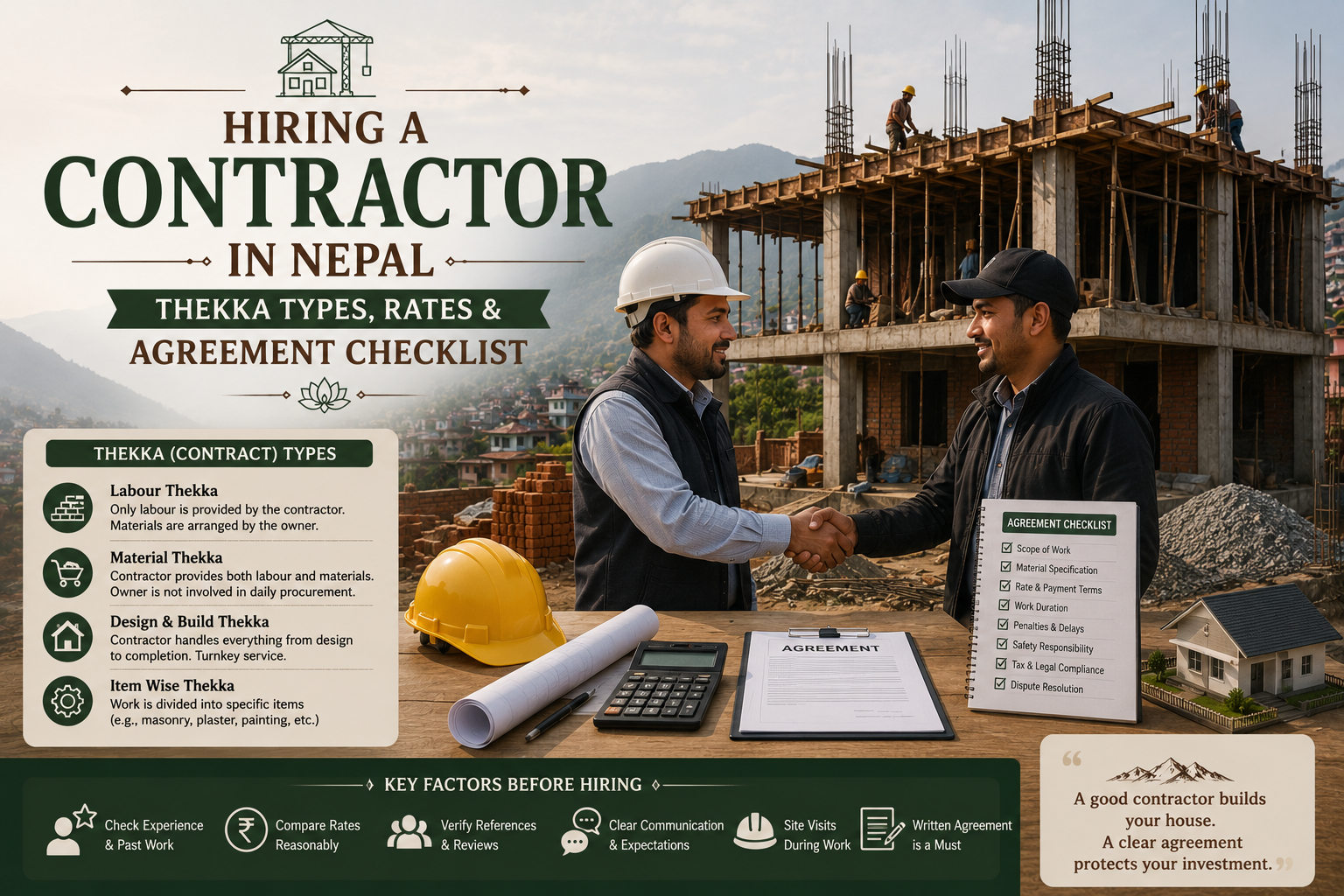 Hiring a Contractor in Nepal: Thekka Types, Rates & Agreement Checklist