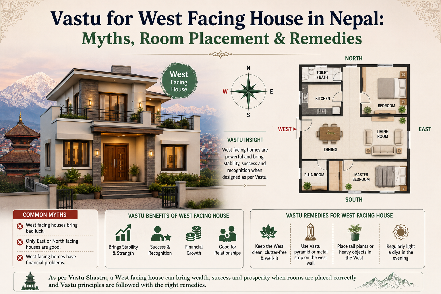 Vastu for West Facing House in Nepal: Myths, Room Placement & Remedies