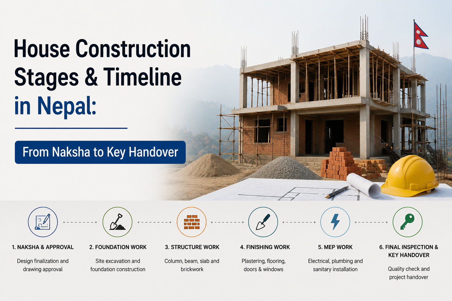 House Construction Stages & Timeline in Nepal: From Naksha to Key Handover