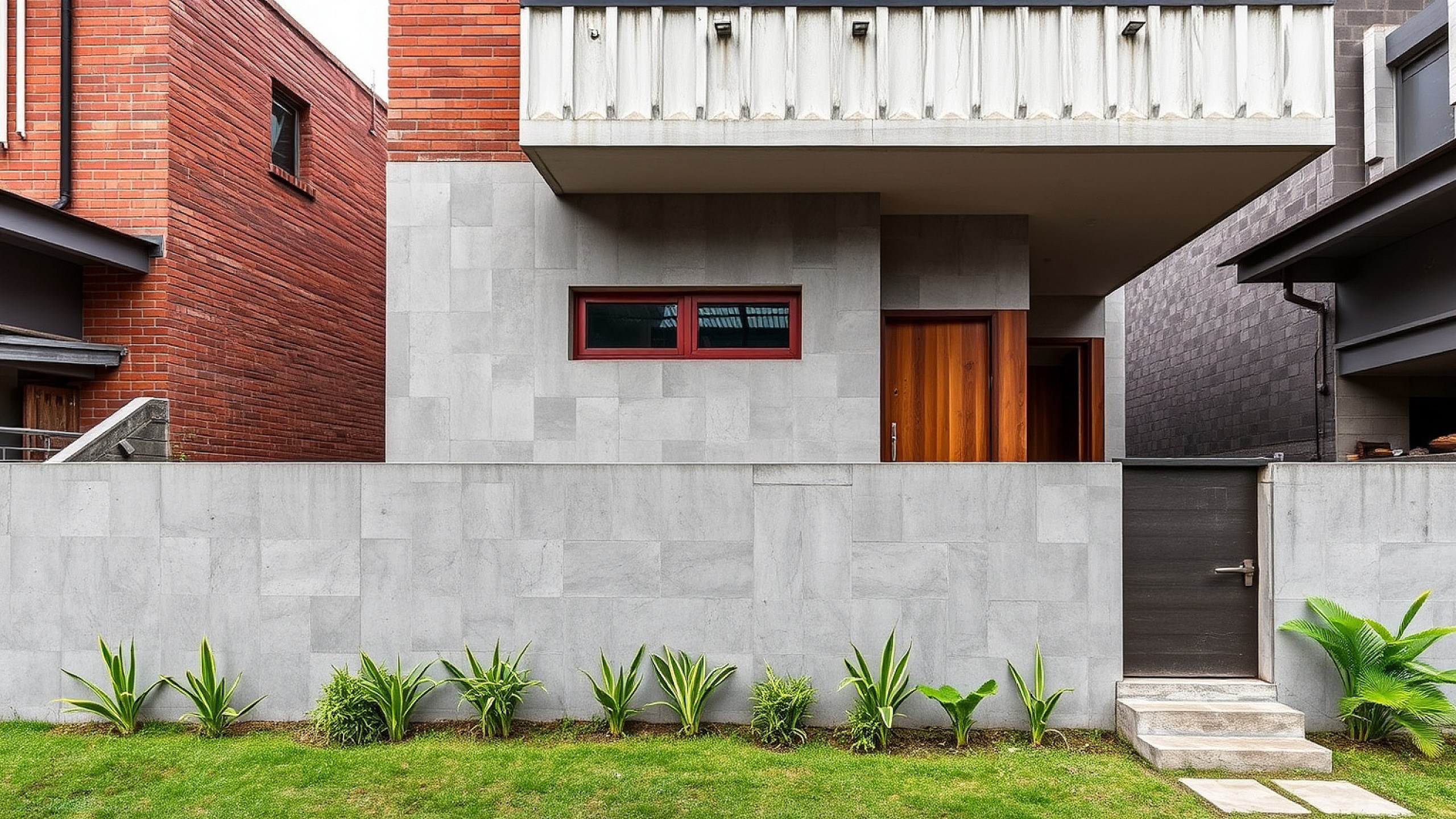 Modern Nepali Facades: Blending Hetauda Brick with Exposed Concrete