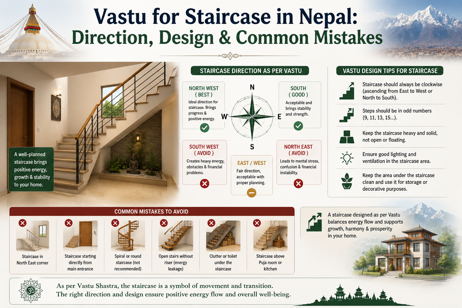 Vastu for Staircase in Nepal: Direction, Design & Common Mistakes